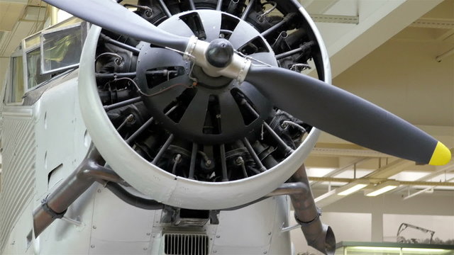 A big airjet propeller in a display. The airjet is one of the displays in a science fair