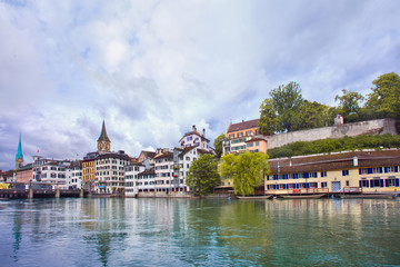 View on the old town seen from the river, Zurich, Switzerland