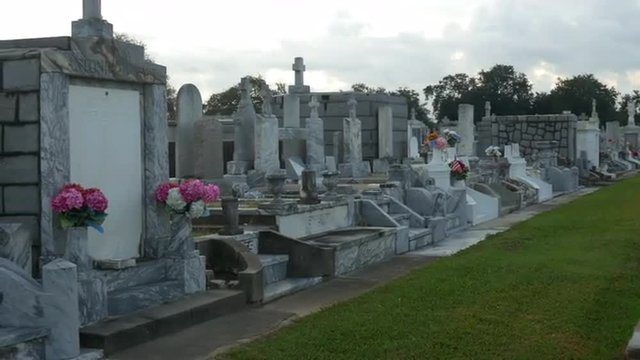 Pan To Tombs In Metairie Cemetery New Orleans