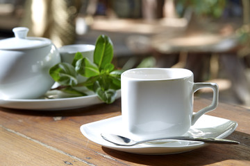 Morning coffee in the garden