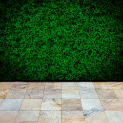 Green leaves wall background