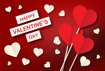 Happy valentine day, Red color abstract background 
