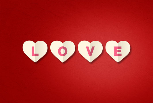 Happy valentine day, Red color abstract background 