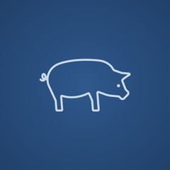 Pig line icon.