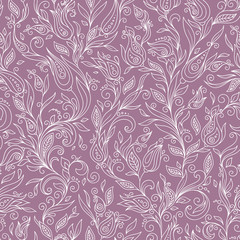 Henna Mehndi Tattoo Flowers Doodles Seamless Pattern