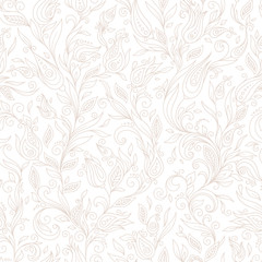 Henna Mehndi Tattoo Flowers Doodles Seamless Pattern