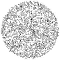 Obraz premium Pattern for coloring book. Floral, retro, doodle, design element