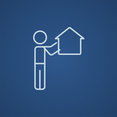 Real estate agent line icon.