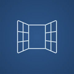 Open windows line icon.