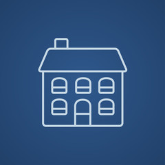 Two storey detached house line icon.