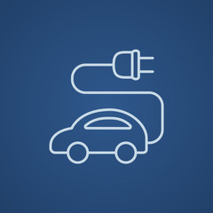 Electric car line icon.