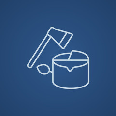 Deforestation line icon.