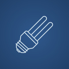 Energy saving light bulb line icon.