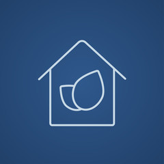 Eco-friendly house line icon.