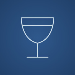 Glass of wine line icon.