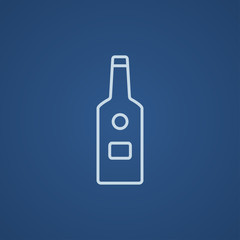 Glass bottle line icon.