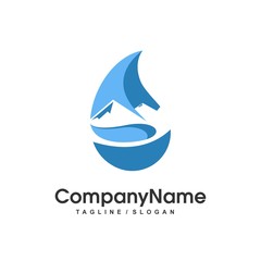 water drop vector logo icon