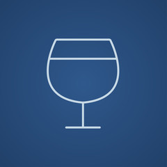 Glass of wine line icon.