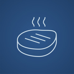 Grilled steak line icon.