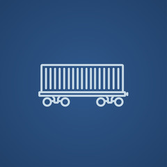 Cargo wagon line icon.