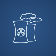 Nuclear power plant line icon.