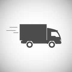 Delivery truck contour, flat icon.