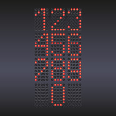 Colorful red LED display with numbers.