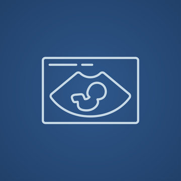 Fetal Ultrasound Line Icon.