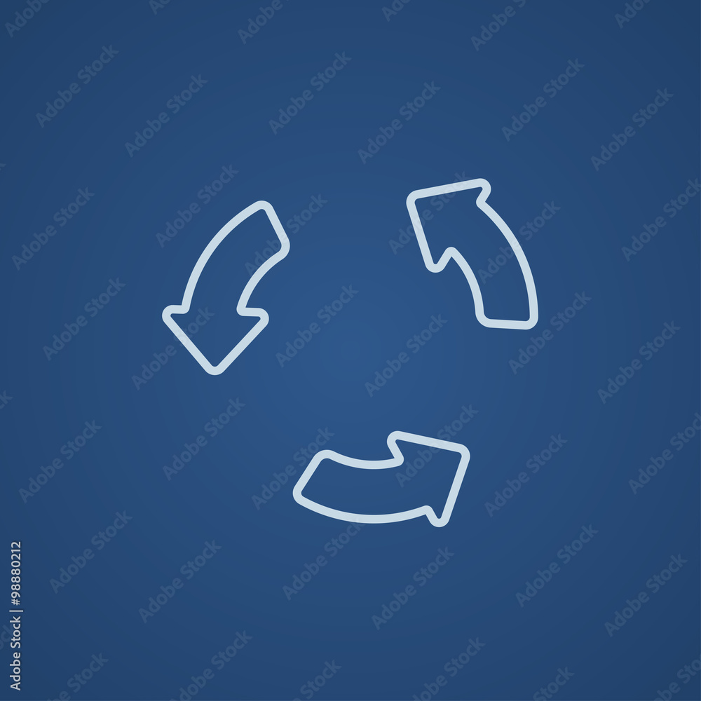 Poster replay button line icon.