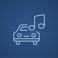 Car with music note line icon.