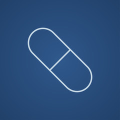 Capsule pill line icon.
