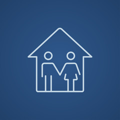 Family house line icon.