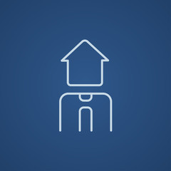 Real estate agent line icon.