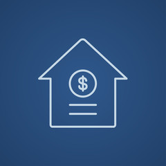 House with dollar symbol line icon.