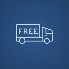 Free delivery truck line icon.