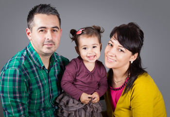 Fototapeta premium Family of 3 in studio
