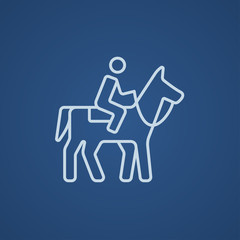 Horse riding line icon.