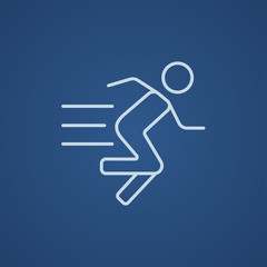 Running man line icon.