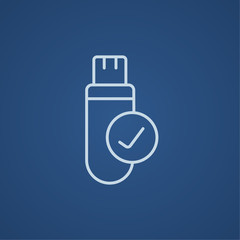 USB flash drive line icon.