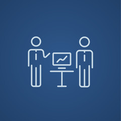 Business presentation line icon.