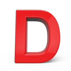 3d glossy red letter D