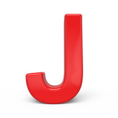 3d glossy red letter J