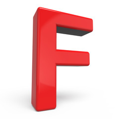 3d glossy red letter F