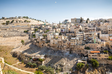 Fototapeta na wymiar Skyline of the palestinian part of Jerusalem, Israel.