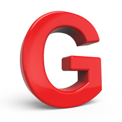 3d glossy red letter G