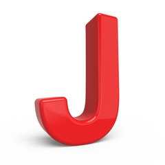 3d glossy red letter J