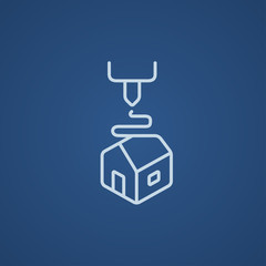 Tree D printing line icon.