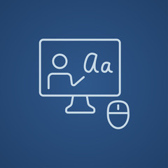 Online education line icon.