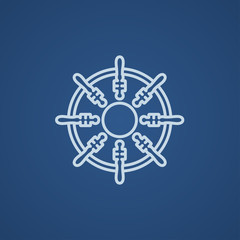 Fototapeta premium Helm line icon.
