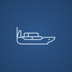 Cargo container ship line icon.